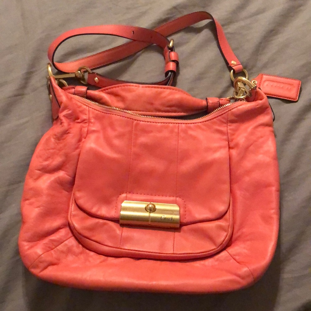 Coral Pink Coach Purse
